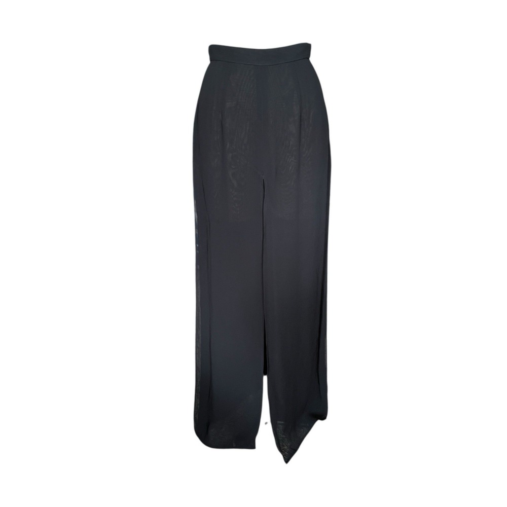 TADASHI Vintage Women's 4 Black Sheer Overlay Wide Leg Palazzo Pants Feminine